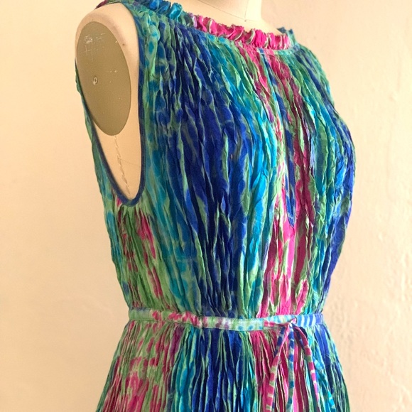 Sold | Calypso colorful plisse maxi dress . Size small - Picture 7 of 10